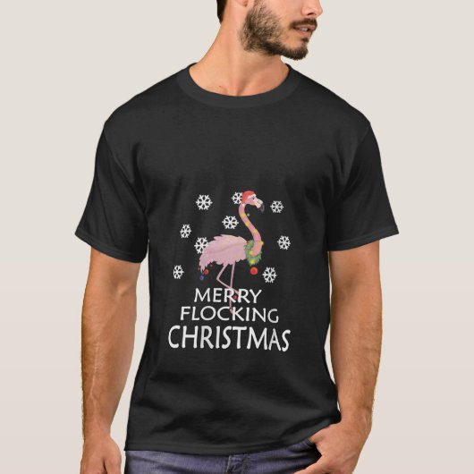 Vrouwen Grappig Flamingo Sneeuw vrolijk massaal Ke T-shirt (Voorkant)