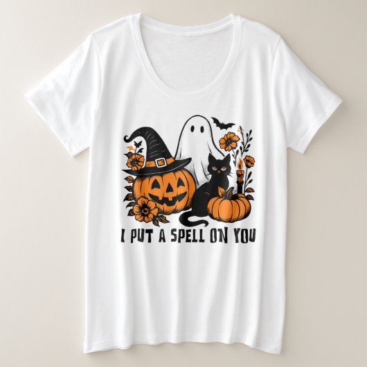 Vrouwen grappig Halloween Grote Maat T-shirt (Design voorkant)