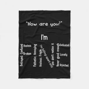 Vrouwen Grappig In Fijne Depressie Mental Health A Fleece Deken