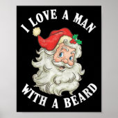 Vrouwen Grappig Kerstman Kerst Ik hou van een Man  Poster (Voorkant)