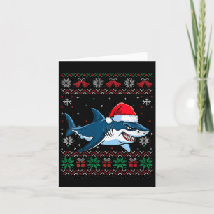 Vrouwen Grappig Lelijke Kerst Haai Kerstman Hoed L Kaart