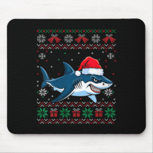 Vrouwen Grappig Lelijke Kerst Haai Kerstman Hoed L Muismat