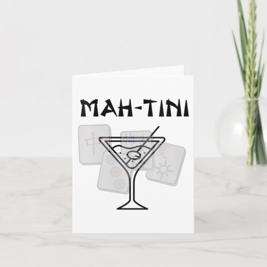 Vrouwen Grappig Mahjong Martini Tail Mah Jong V-ha Kaart (Voorkant)