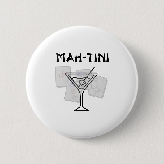 Vrouwen Grappig Mahjong Martini Tail Mah Jong V-ha Ronde Button 5,7 Cm (Voorkant)