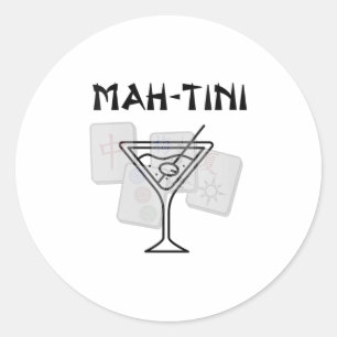 Vrouwen Grappig Mahjong Martini Tail Mah Jong V-ha Ronde Sticker