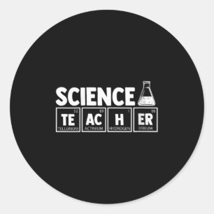 Vrouwen Grappig Periodiek Tafel Wetenschap Leraar  Ronde Sticker