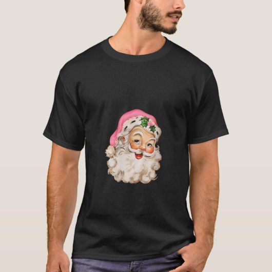 Vrouwen Grappig  Roze Kerstman Roze Kerstmis T-shirt (Voorkant)