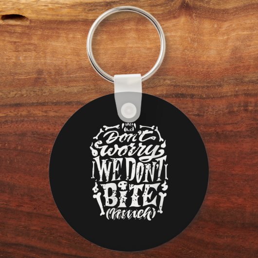 Vrouwen Grappig Skeleton Grap We bijten niet veel Sleutelhanger (Voorkant)