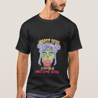 Vrouwen Grappig Slechtste Sexy Zombie Kostuum Ooit T-shirt