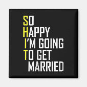 Vrouwen Grappig Trouwen Sarcastische Bruidegom Bru Magneet (Voorkant)