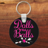 Vrouwen Grappig Vrouwen Meisjes Bowling Team Naam  Sleutelhanger (Voorkant)