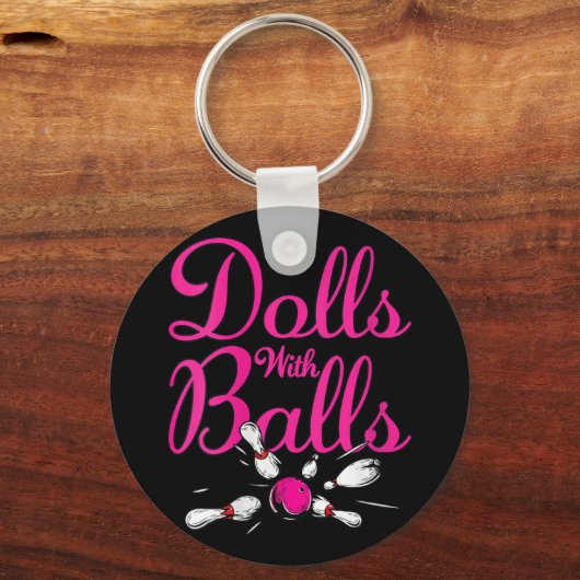 Vrouwen Grappig Vrouwen Meisjes Bowling Team Naam  Sleutelhanger (Voorkant)