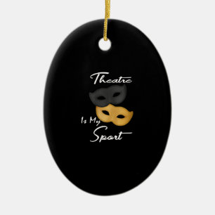 Vrouwen Grappige Actrice Theater Maskers Gift Keramisch Ornament