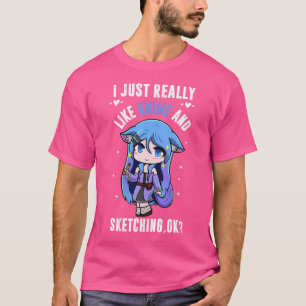 Vrouwen Grappige Japanse anime Manga Ik hou Net al T-shirt