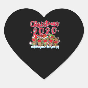 Vrouwen Grappige Kerst 2020 Otters Gezichtsmasker Hart Sticker
