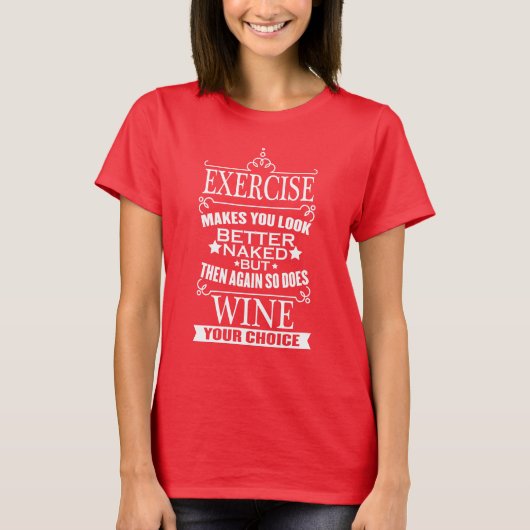 Vrouwen Grappige Oefening T-shirt (Voorkant)