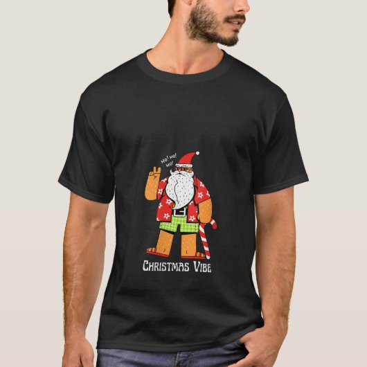 Vrouwen Grappige Santa Vrede Kerstvibe Zomer Koste T-shirt (Voorkant)