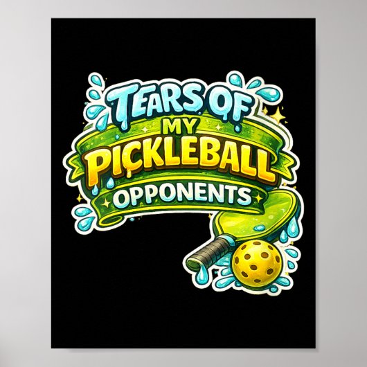 Vrouwen grappige speler pickle ball tranen van poster (Voorkant)