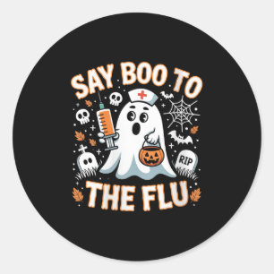 Vrouwen Grappige Verpleegster Spook Halloween Vacc Ronde Sticker