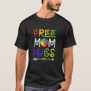 Vrouwen Gratis Moeder Knuffels Daisy Rainbow Hart  T-shirt
