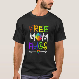 Vrouwen Gratis Moeder Knuffels Daisy Rainbow Hart T-shirt
