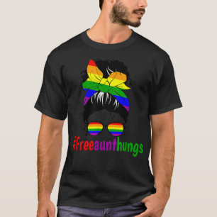 Vrouwen Gratis Tante Hugs Gay Pride LGBTQ Maand T-shirt