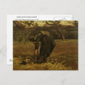 Vrouwen graven aardappelen van Gogh Fine Art op Briefkaart (Voorkant / Achterkant)
