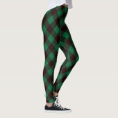 Vrouwen Green Black Diamond Plaid Leggings (Rechts)