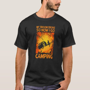 Vrouwen Griezelige Enge Halloween Mijn Bezem Is Ge T-shirt
