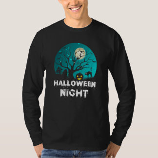 Vrouwen Griezelige Halloween Bezem Gegraveerde Pom T-shirt