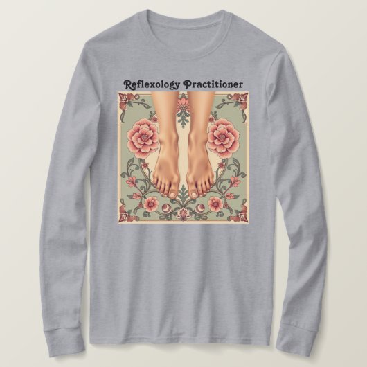 Vrouwen Grijs Reflexologie Practitioner T-shirt (Design voorkant)