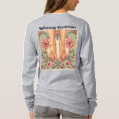 Vrouwen Grijs Reflexologie Practitioner T-shirt (Achterkant)