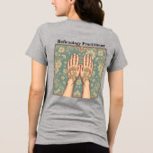 Vrouwen Grijs Reflexologie Practitioner T-shirt (Achterkant)