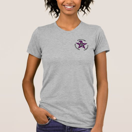 Vrouwen Grijze TShirt met Capstone Logo (Voorkant)