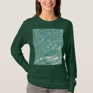 Vrouwen groene psychedelische lange mouw T-Shirt