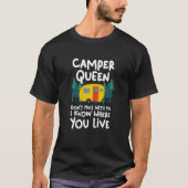 Vrouwen Grootste Camper Queen Einde Discussie Auto T-shirt (Voorkant)