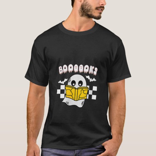 Vrouwen Groovy Ghost Books School Librarian Onderw T-shirt (Voorkant)