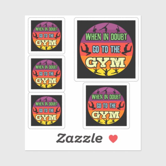 Vrouwen Gymnastiek Bij Twijfel Ga naar de Gym Sticker (Vel)