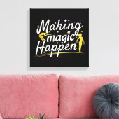 Vrouwen Gymnastiek Making Magic Happen Quote Canvas Afdruk (Insitu (Woonkamer))
