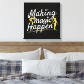 Vrouwen Gymnastiek Making Magic Happen Quote Canvas Afdruk (Insitu (Slaapkamer))