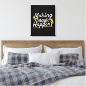 Vrouwen Gymnastiek Making Magic Happen Quote Canvas Afdruk (Insitu (Slaapkamer))