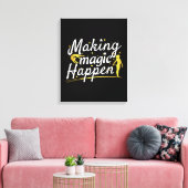 Vrouwen Gymnastiek Making Magic Happen Quote Canvas Afdruk (Insitu (Woonkamer))