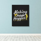 Vrouwen Gymnastiek Making Magic Happen Quote Canvas Afdruk (Insitu (Houten vloer))