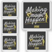 Vrouwen Gymnastiek Making Magic Happen Quote Sticker (Voorkant)
