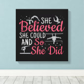 Vrouwen gymnastiek - ze geloofde dat ze kon canvas afdruk (Insitu (Houten vloer))