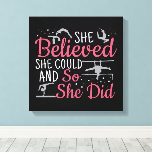 Vrouwen gymnastiek - ze geloofde dat ze kon canvas afdruk (Insitu (Houten vloer))