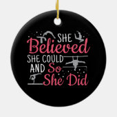 Vrouwen gymnastiek - ze geloofde dat ze kon keramisch ornament (Achterkant)