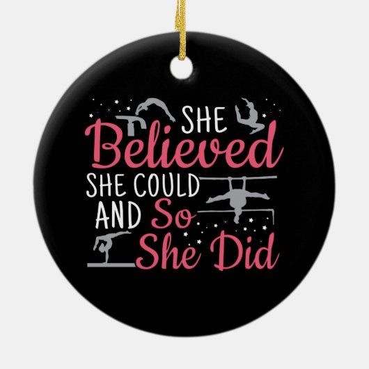 Vrouwen gymnastiek - ze geloofde dat ze kon keramisch ornament (Achterkant)