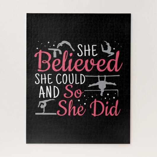 Vrouwen gymnastiek - ze geloofde dat ze kon legpuzzel (Verticaal)