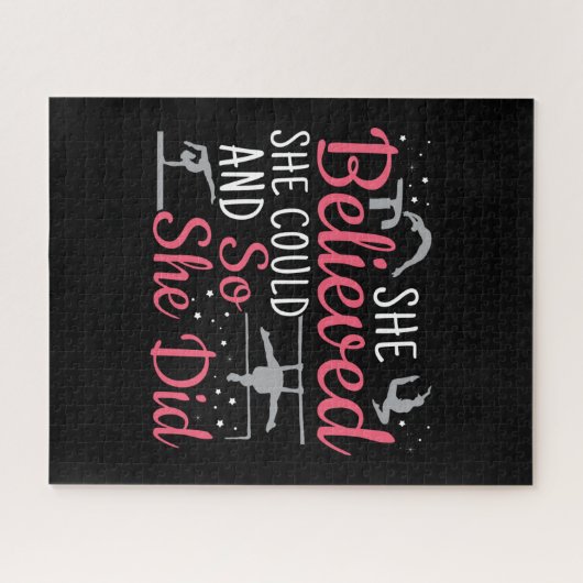 Vrouwen gymnastiek - ze geloofde dat ze kon legpuzzel (Horizontaal)